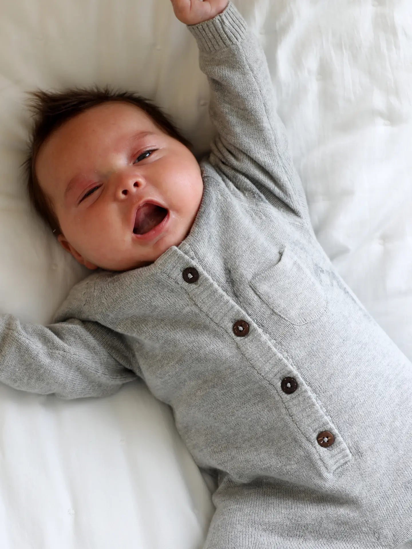 Knit Button Baby Jumpsuit