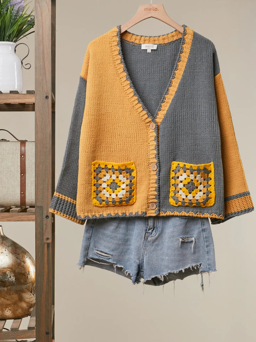 Embroidered Front Pocket Cardigan
