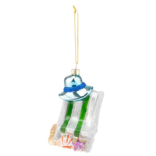 Beach Chair Glass Ornament