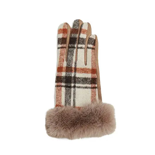 Andy Gloves-Camel Plaid