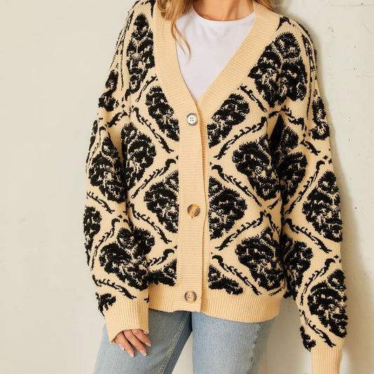 Jacquard Sweater Cardigan