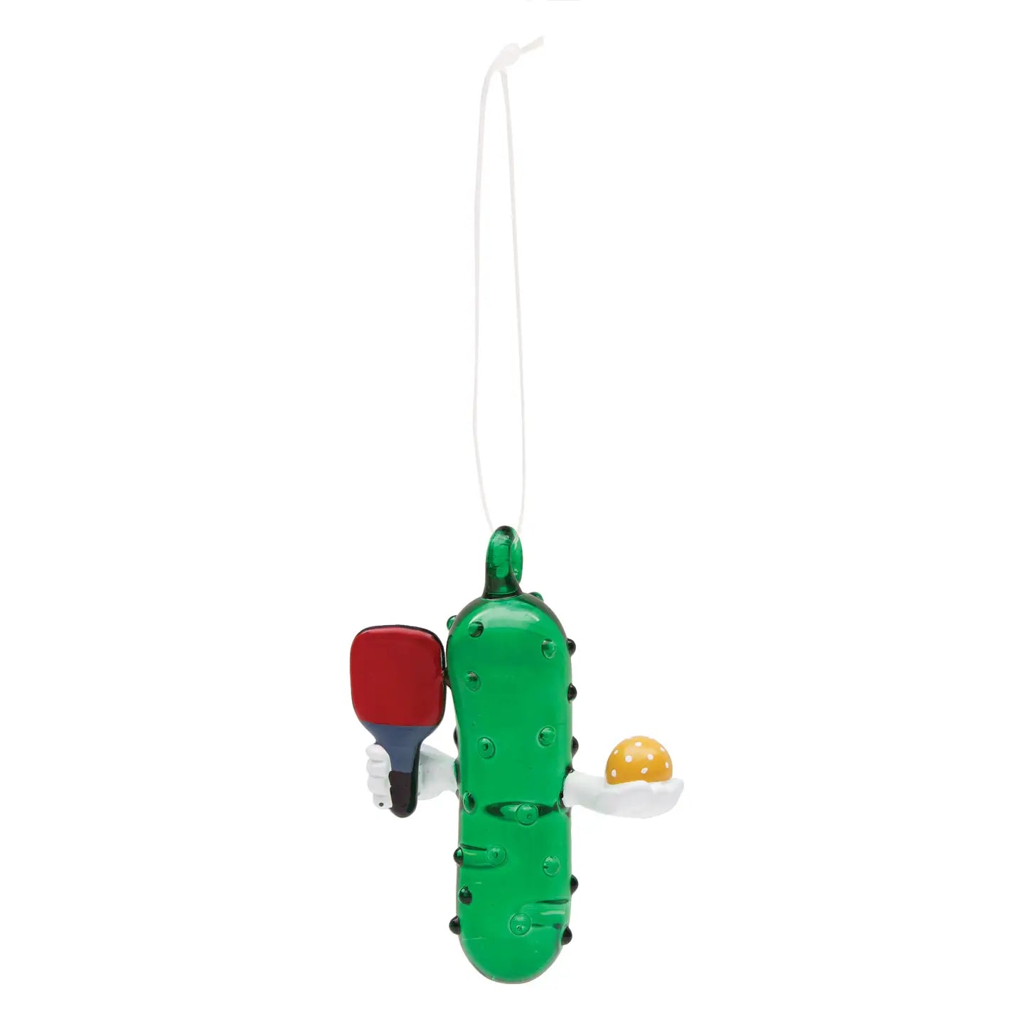 Pickleball Glass Ornament