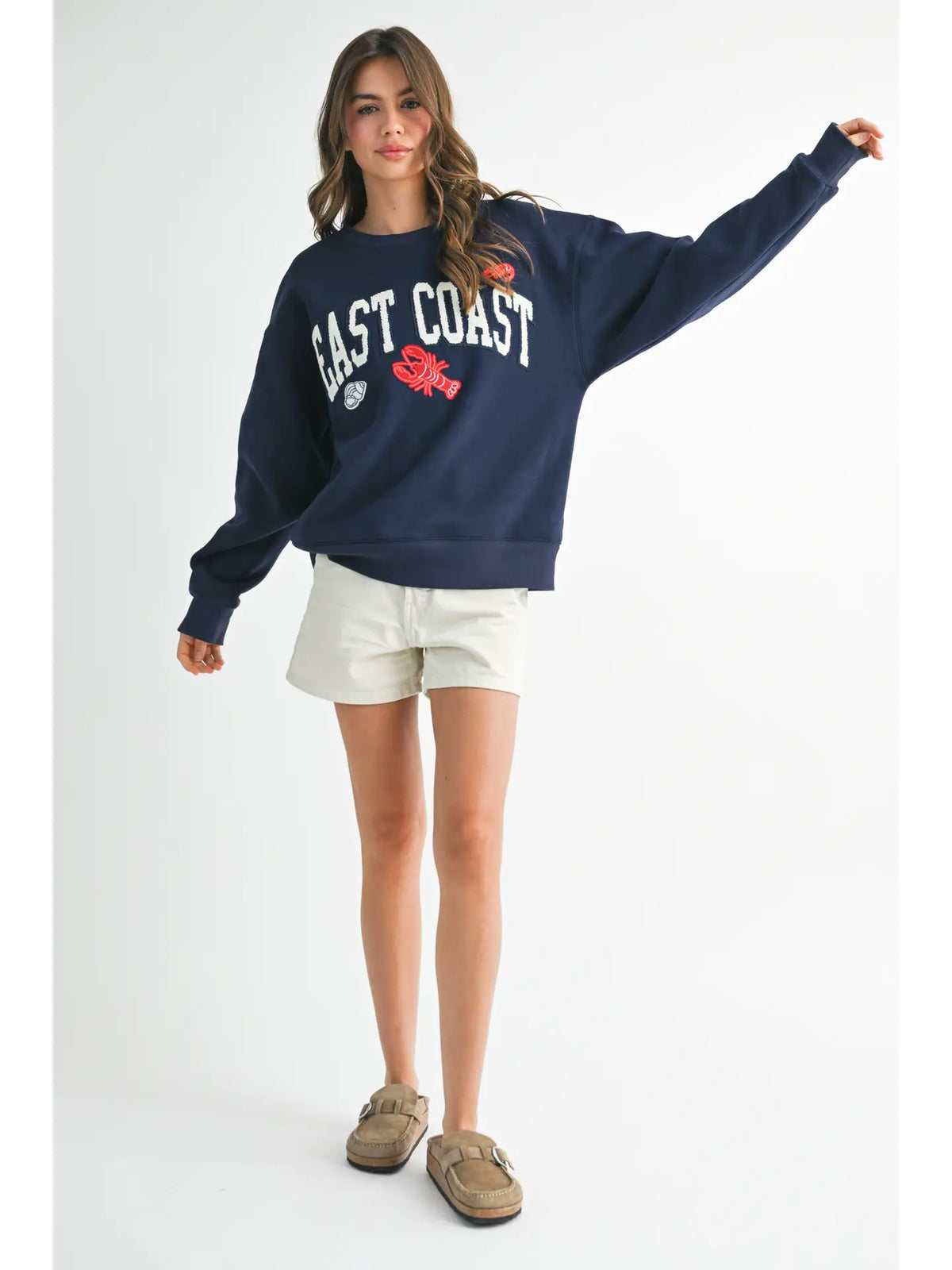 East Coast Modern Vintage Graphic Fleece Pullover