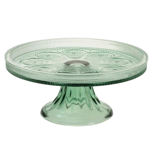 8.25" Dia Umber Codi Glass Cake Stand Fall Autumn