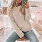 Solid Color Versatile Split-End Pullover Sweater