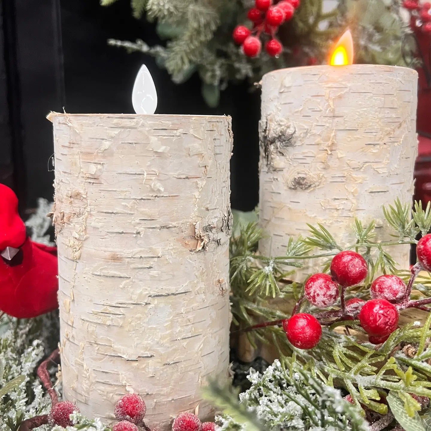 Realistic Birch Moving Flame Led Candle