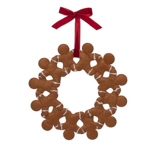 Fabric 12.2" Christmas Stuffed Gingerbread Wreath