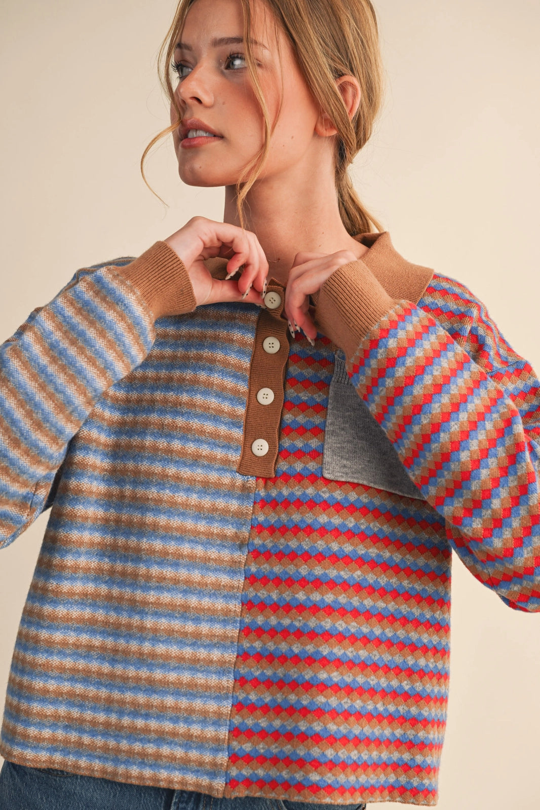 Multi-Color Striped Knit Sweater