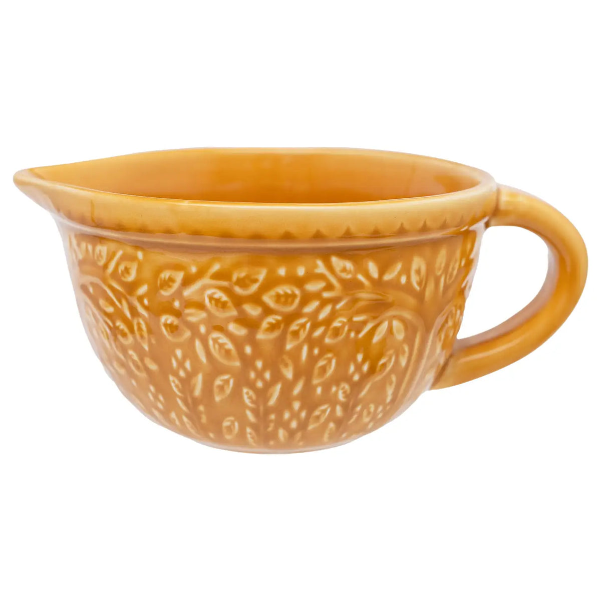 Saffron Leaf Embossed Dolomite Mixing Bowl