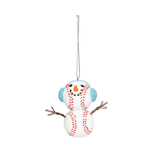 Baseball Snowman Sports Ornament