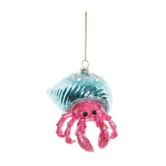 Hermit Crab Glass Ornament