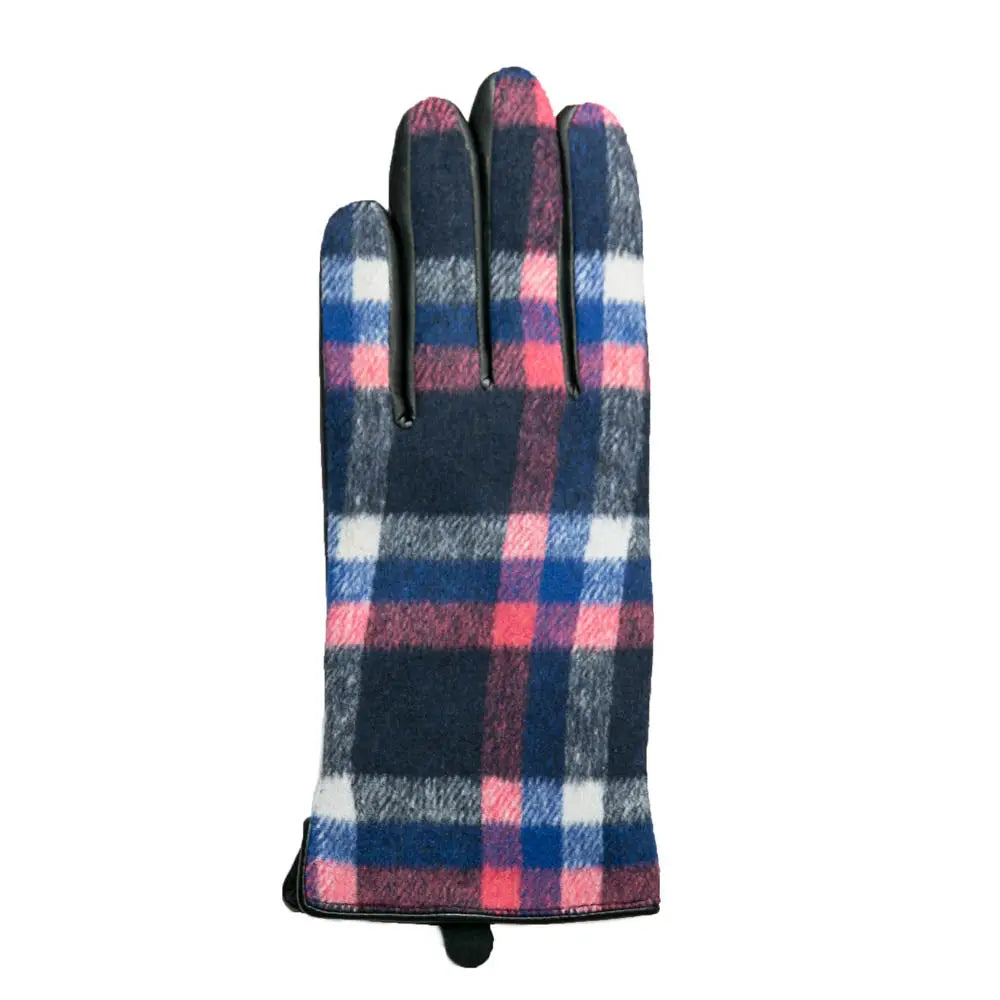 Devin Gloves-Pink Plaid