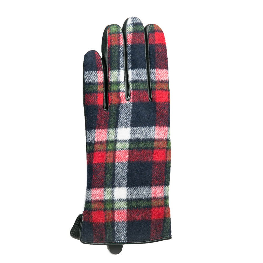 Devin Gloves-Red Plaid