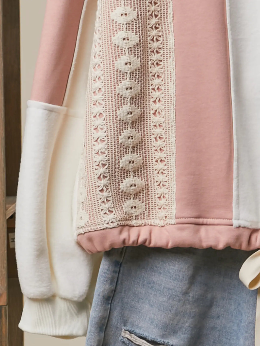Colorblock Zip-Up Hoodie with Drawstring Hem