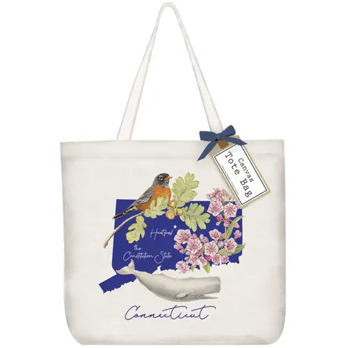 Connecticut State Symbols Tote Bag