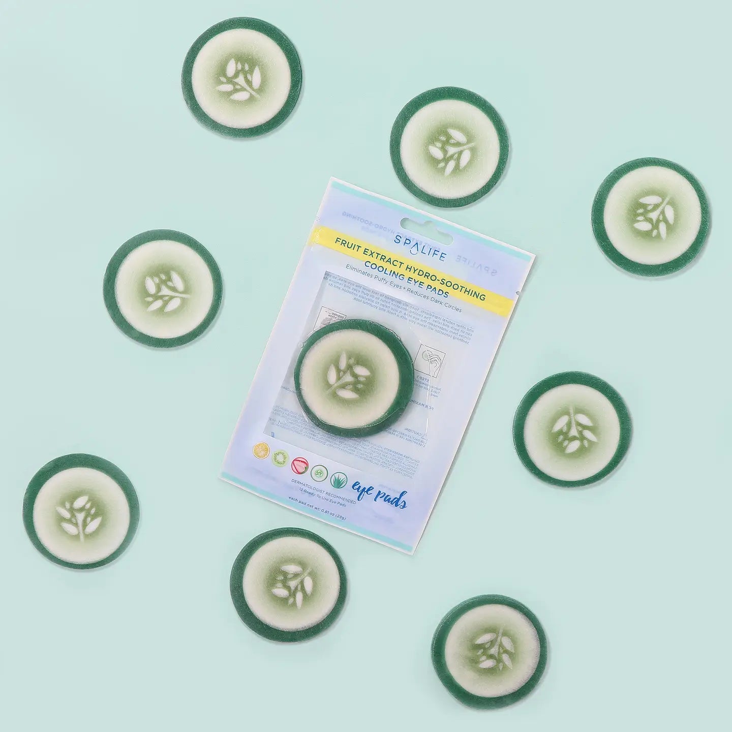 Cucumber Hydro-Soothing Spa, Cooling Eye Pads - 12 Pads