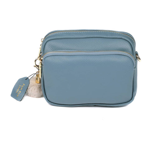 Pom Pom London Mayfair Bag- Steel Blue