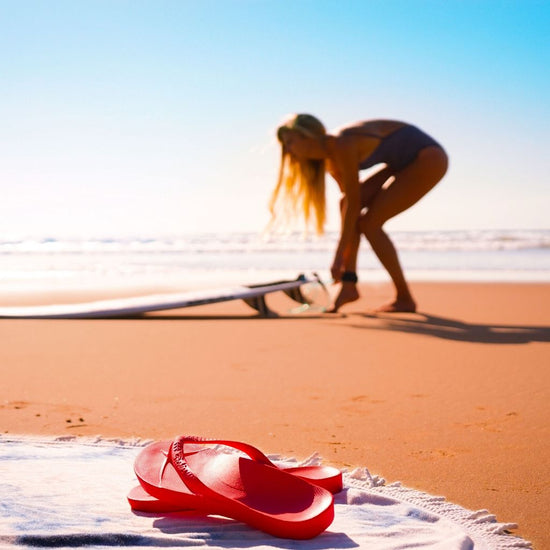 Arch Support Flip Flops-Coral